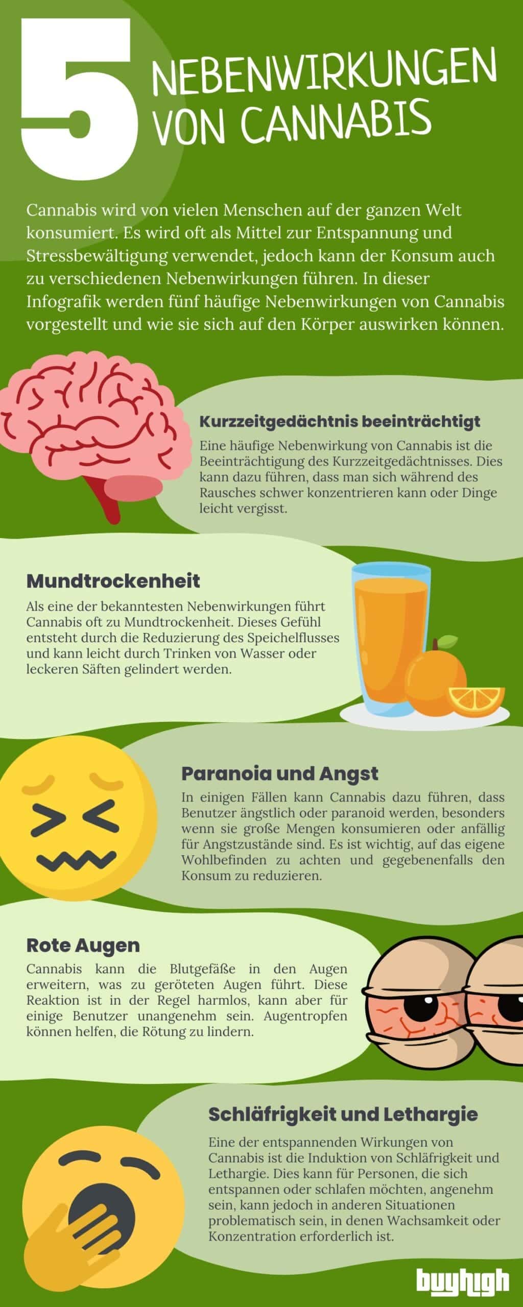 Cannabis Wirkung und die Nebenwirkungen: Eine Infografik