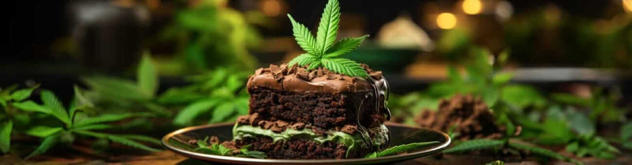 Zutaten für das 5-Minuten-Hasch-Brownie-Rezept auf einem Küchentisch