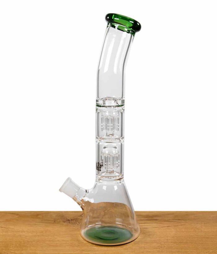 Seitenansicht der Black Leaf Icebong mit 2x 6-Arm Baumperkolator