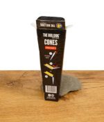 Rückseite der The Bulldog Cones King Size 3 Verpackung mit Anweisungen zur Nutzung der Cones.