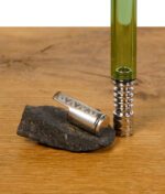 Der DynaVap Vaporizer mit Vapolicx Glasrohr in Grün mit 90mm Länge Nahaufnahme der Spitze