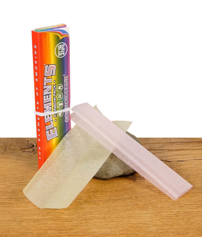 Elements Rainbow Pack Connoisseur – bunte King Size Slim Papers mit integrierten Filtertips