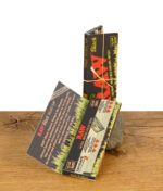 RAW Black Green Organic Paper Verpackung aufgeklappt mit Text