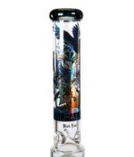 Nahaufnahme des Wikinger-Motivs auf dem oberen Teil der Valhalla Kofferbong von Black Leaf