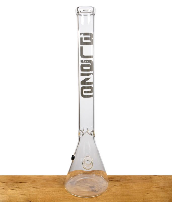 Blaze Beakerbong Plain aus klarem Glas mit Kickloch und Eisdornen – 55,5 cm Höhe