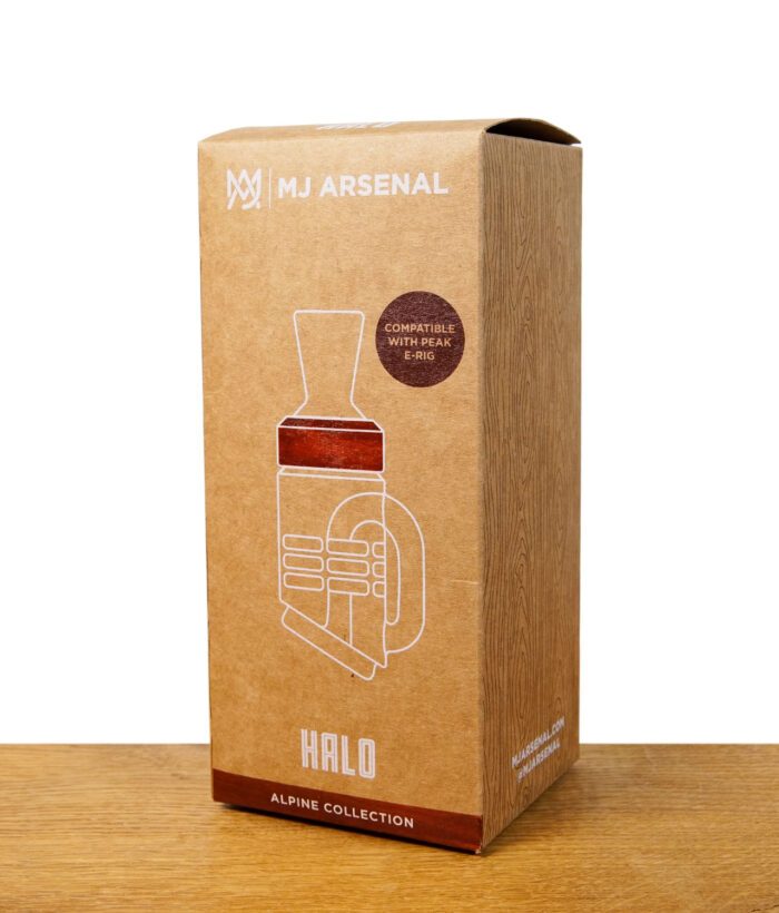 Verpackung des MJ Arsenal Glasaufsatzes "Halo" aus der Alpine Collection