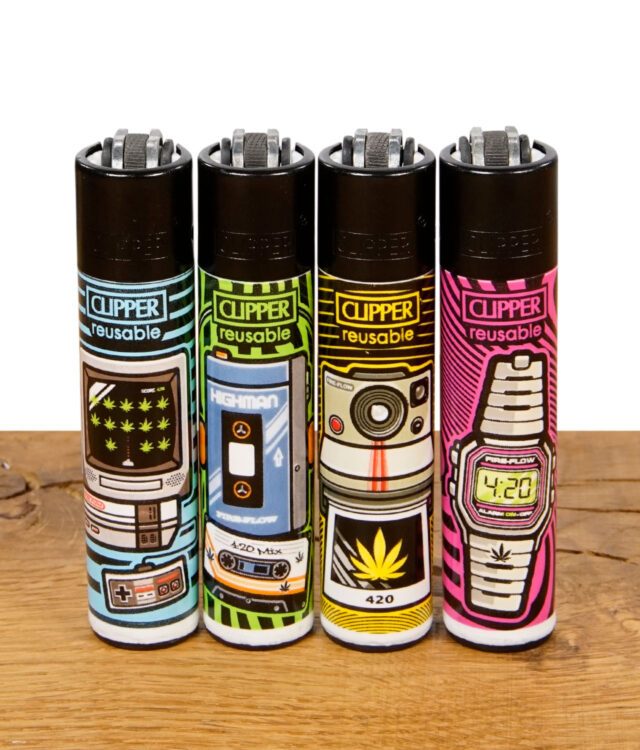 Clipper Feuerzeug Serie 420 Retro im 4er Set