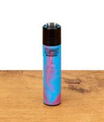 Clipper Feuerzeug im Nebula Design Blau-Pink mit marmorierter Optik