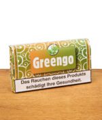 Geschlossene Packung der Greengo Kräutermischung mit Warnhinweis auf der Vorderseite.