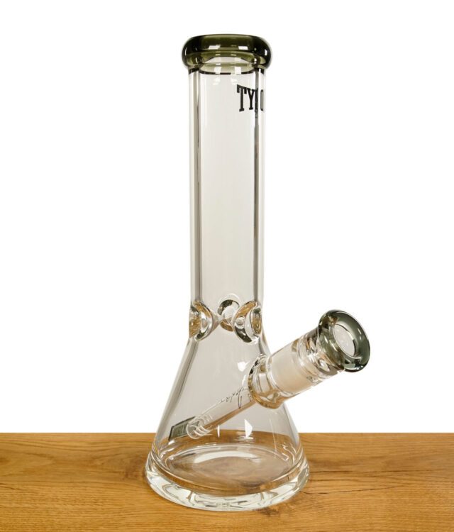 Tyson 2.0 Haymaker Glasbong aus Borosilikatglas, 35 cm hoch, mit breitem Standfuß