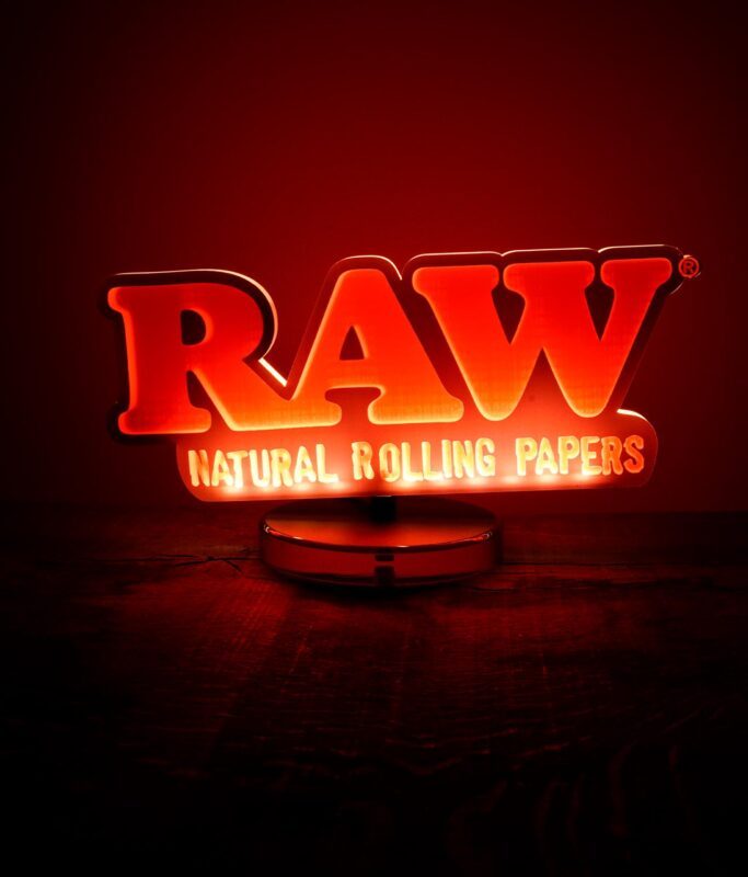 RAW Leuchtschild in rot