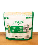 Rückansicht der Purize Regular Size Organic 50er Pack Verpackung mit Produktinfos zu Keramikkappen und Aktivkohle.