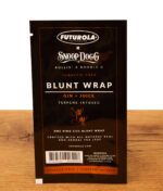 Rückseite der Futurola x Snoop Dogg Blunt Wrap Verpackung mit Details zu King Size und natürlichen Zutaten.